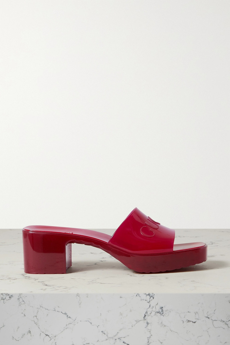 Plastique logo-embossed rubber mules - 1