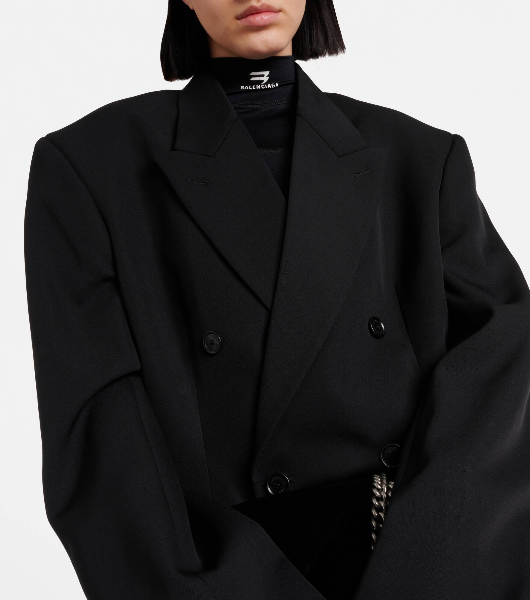 ジャケット BALENCIAGA CINCHED DOUBLE-BREASTED WOOL JACKET BALENCIAGA Cinched double-breasted wool blazer | mytheresa