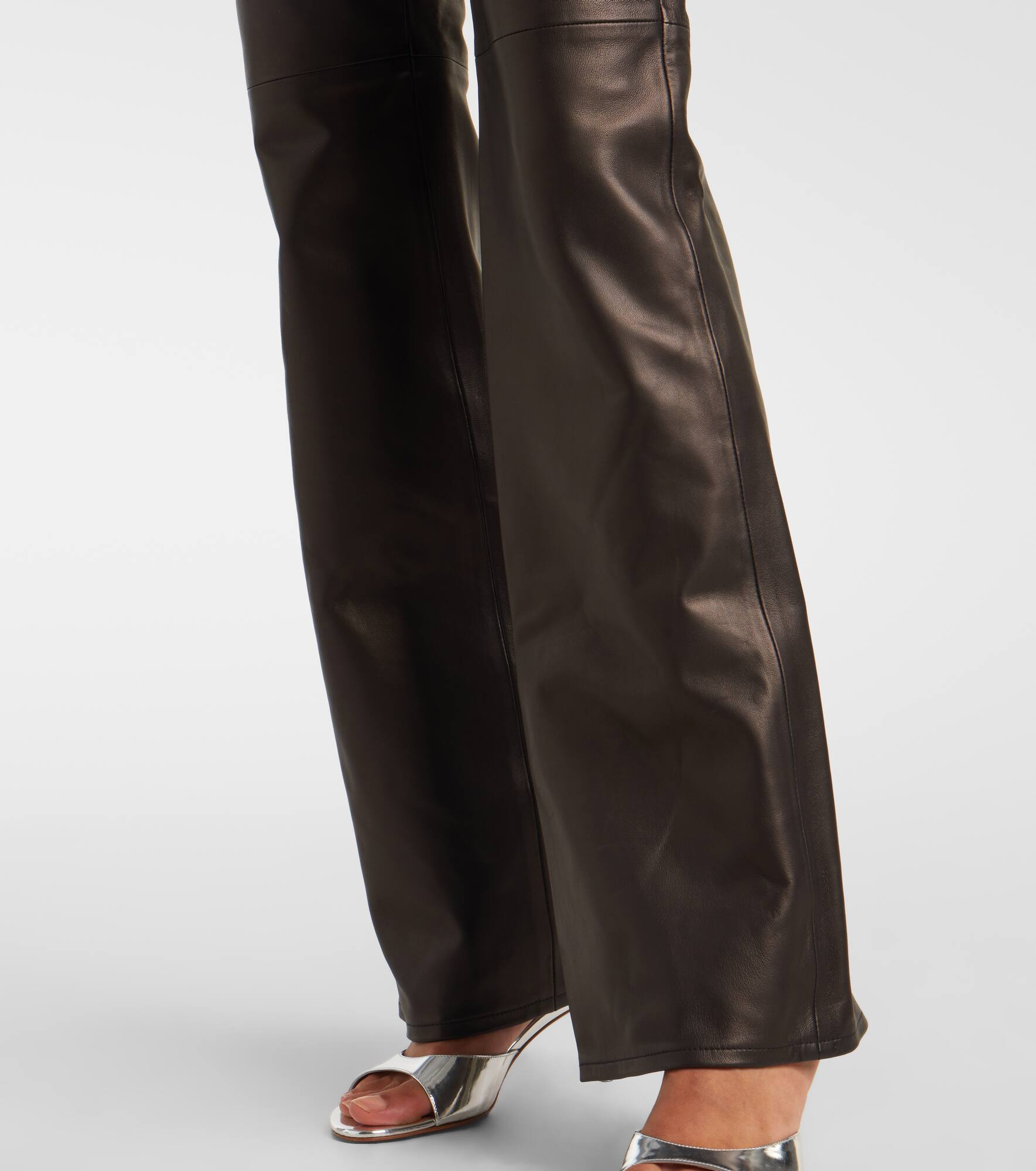 Leather flared pants - 5