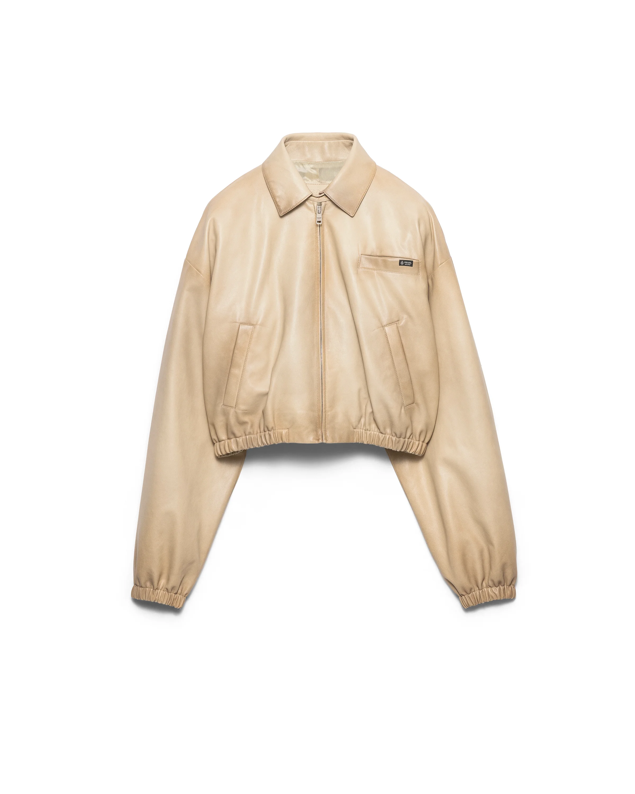 Cropped nappa leather jacket - 1