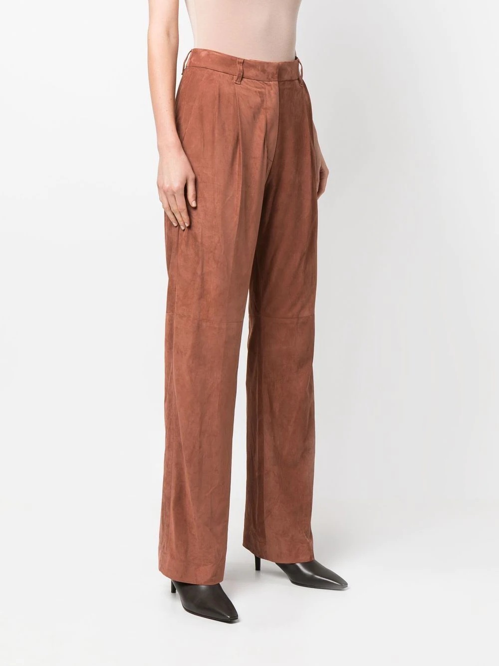 four-pocket leather palazzo pants - 3
