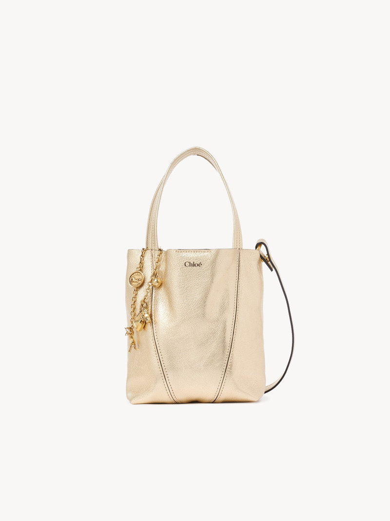 Chloé SMALL CHLOÉ SPIN TOTE BAG IN METALLIZED LEATHER WITH HORSE CHARMS outlook