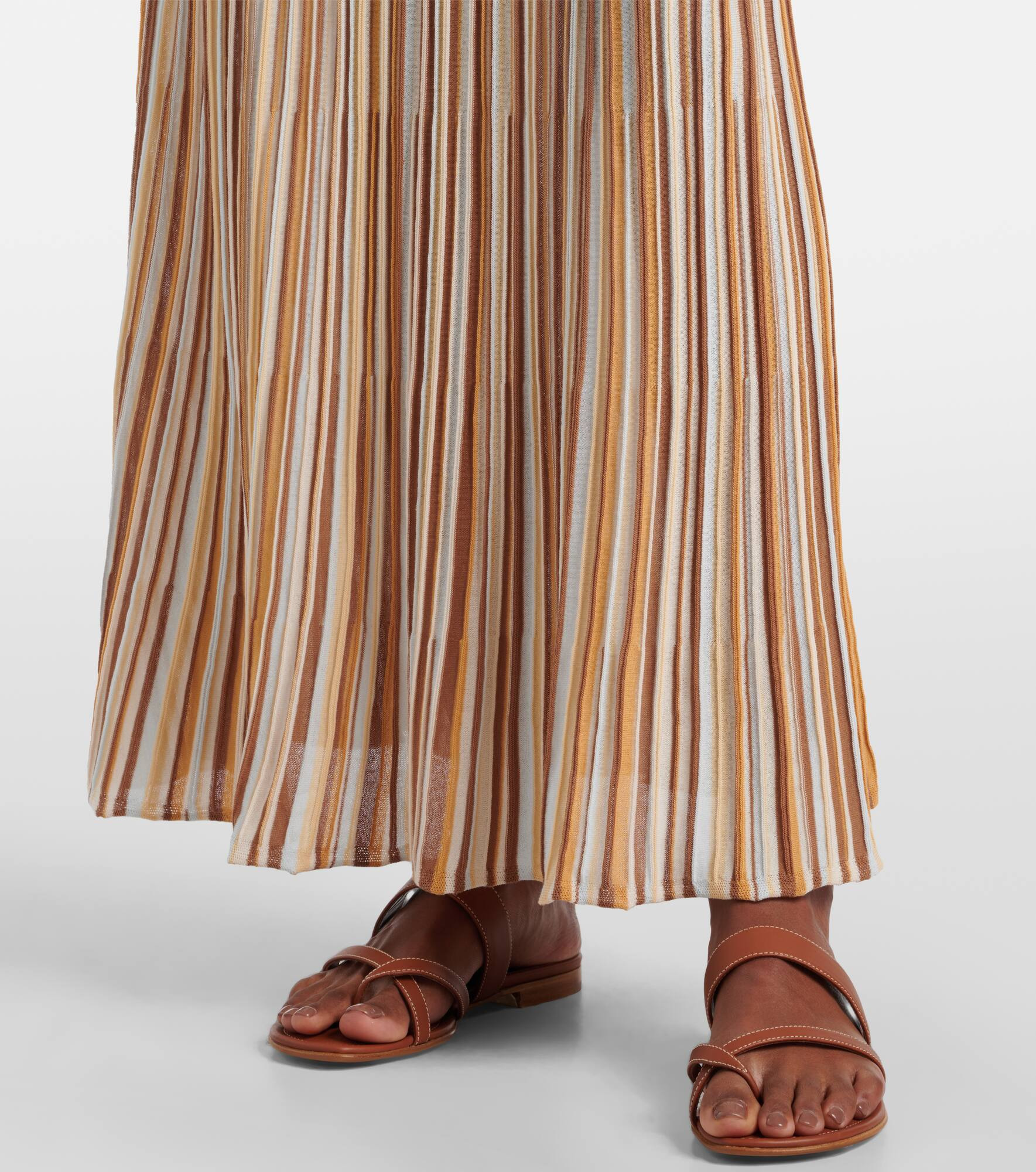 Citara striped cotton-blend maxi skirt - 5