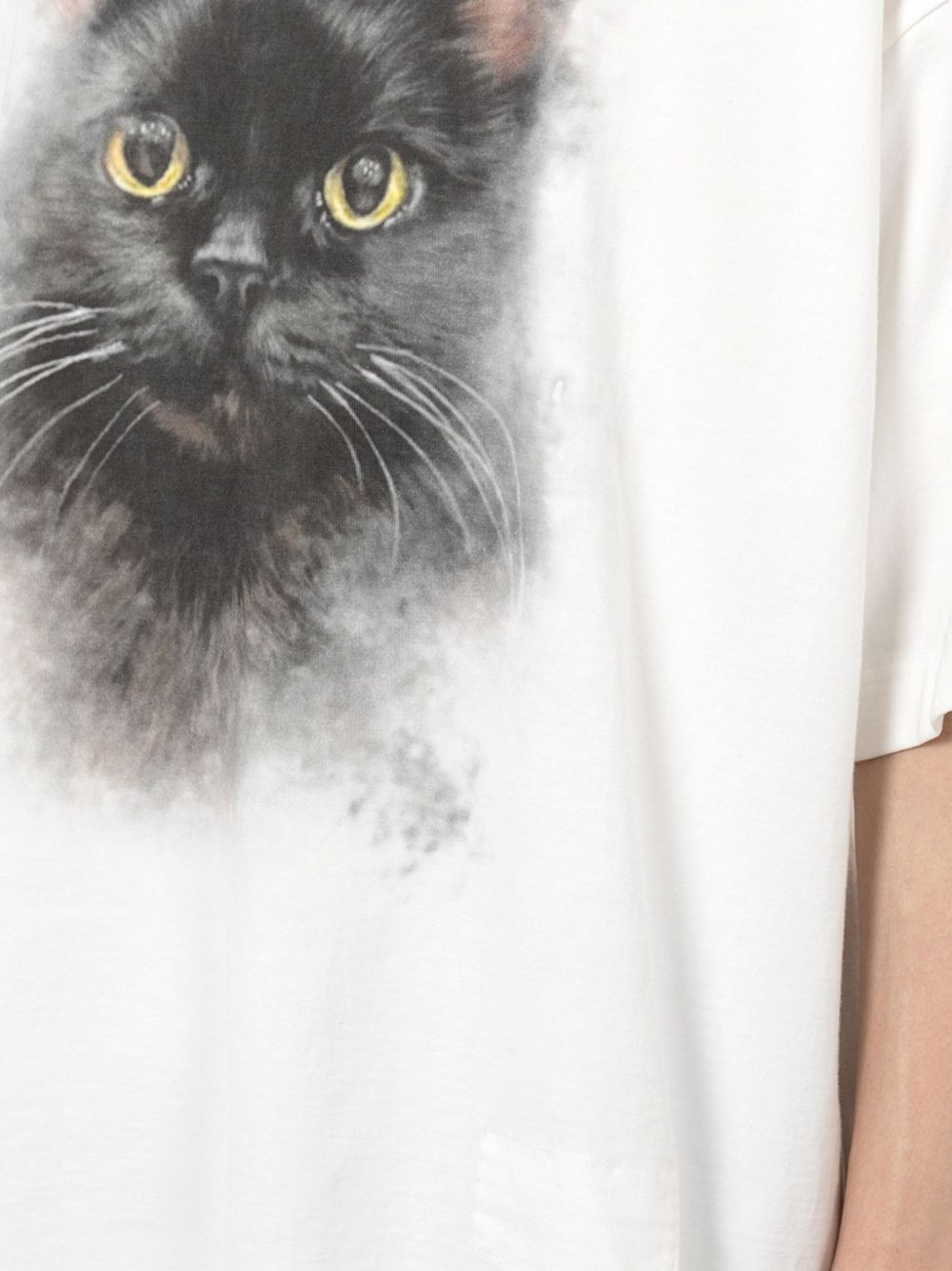 cat-print text-back T-shirt - 5