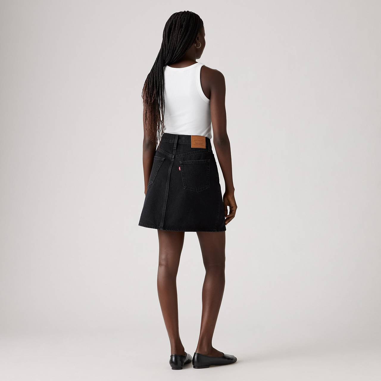 RETRO BUTTON FRONT SKIRT - 5
