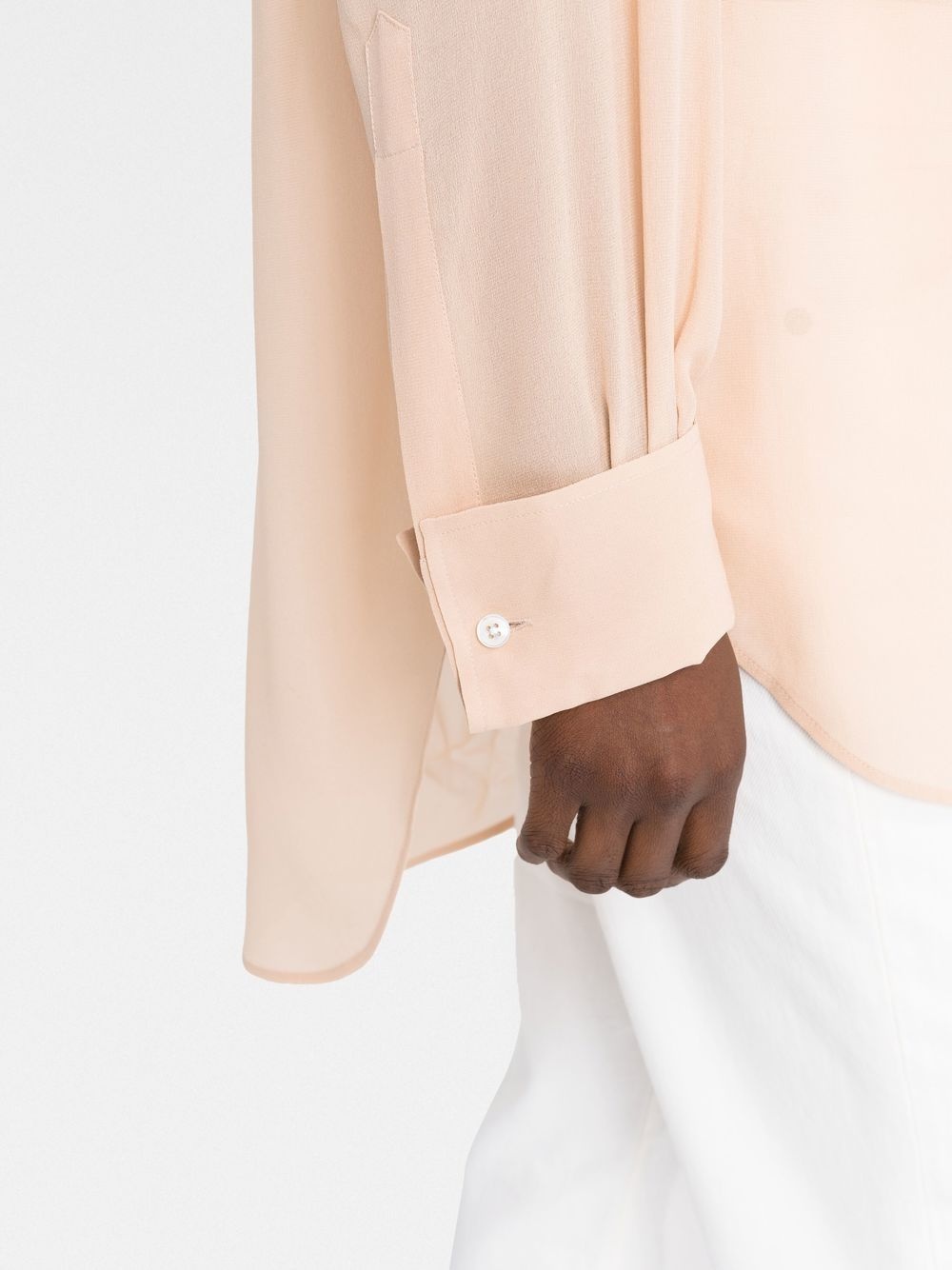 oversized four-stitch silk shirt - 3