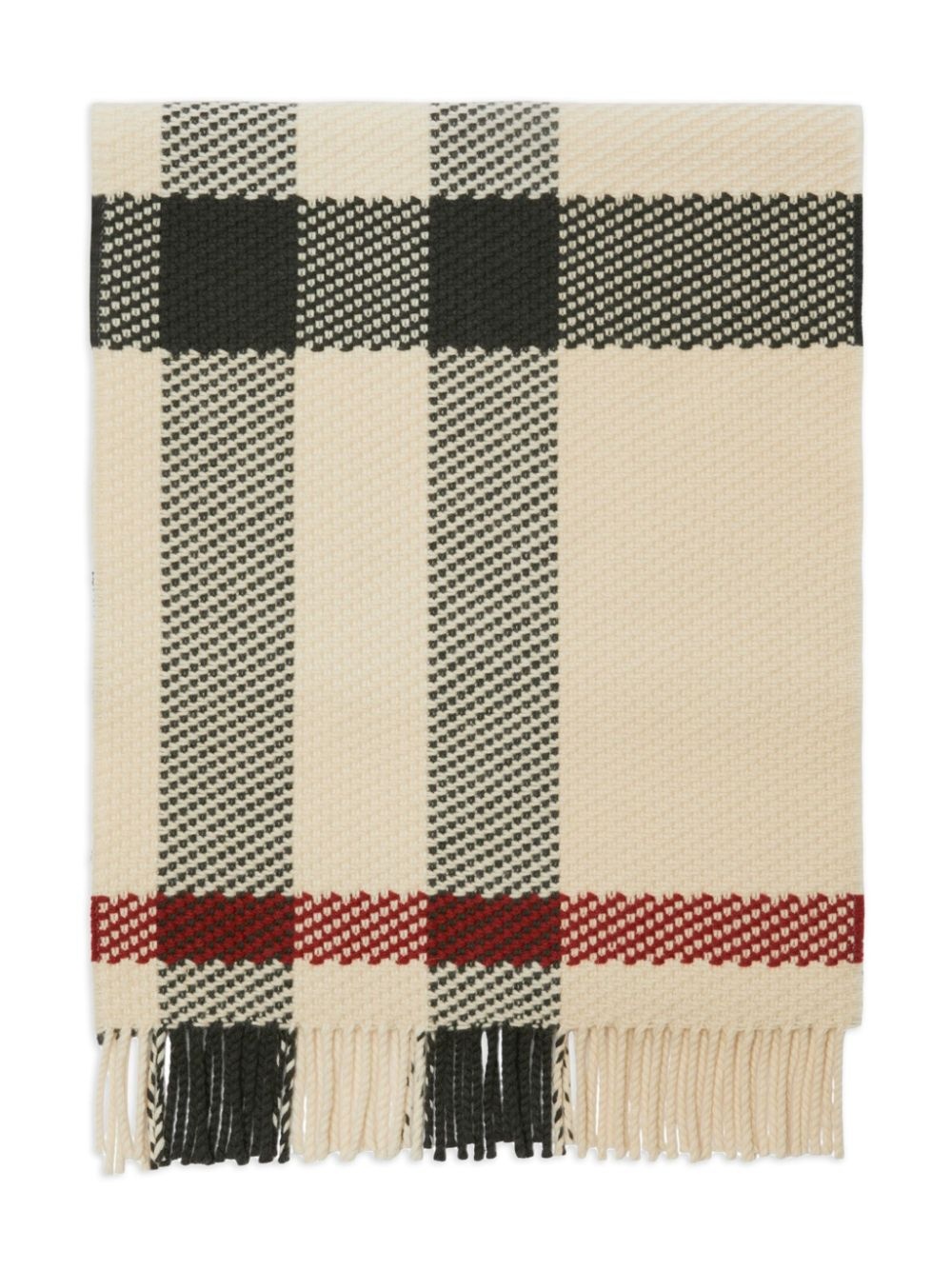 check-pattern wool scarf - 2