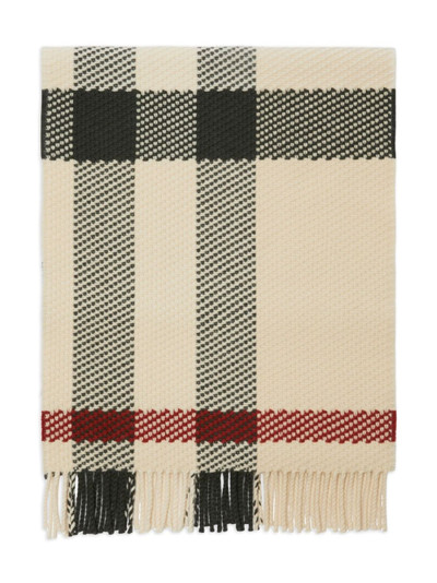 Burberry check-pattern wool scarf outlook