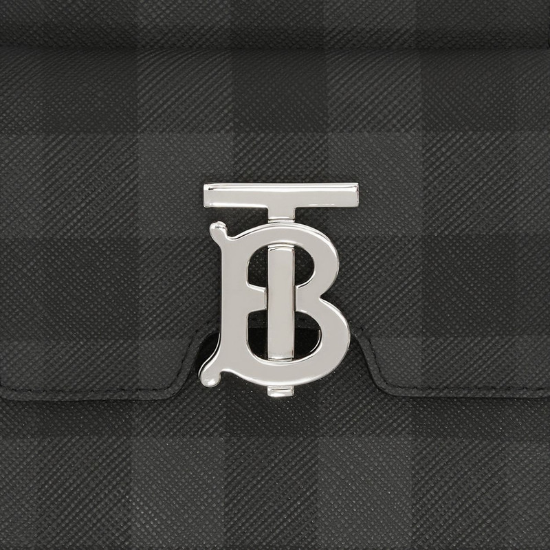 Monogram Motif Check and Leather Crossbody Bag 2