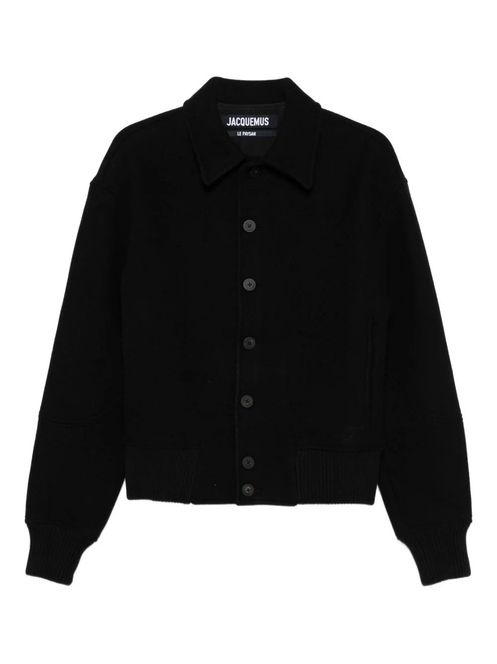 button-fastening ribbed-hem jacket - 1