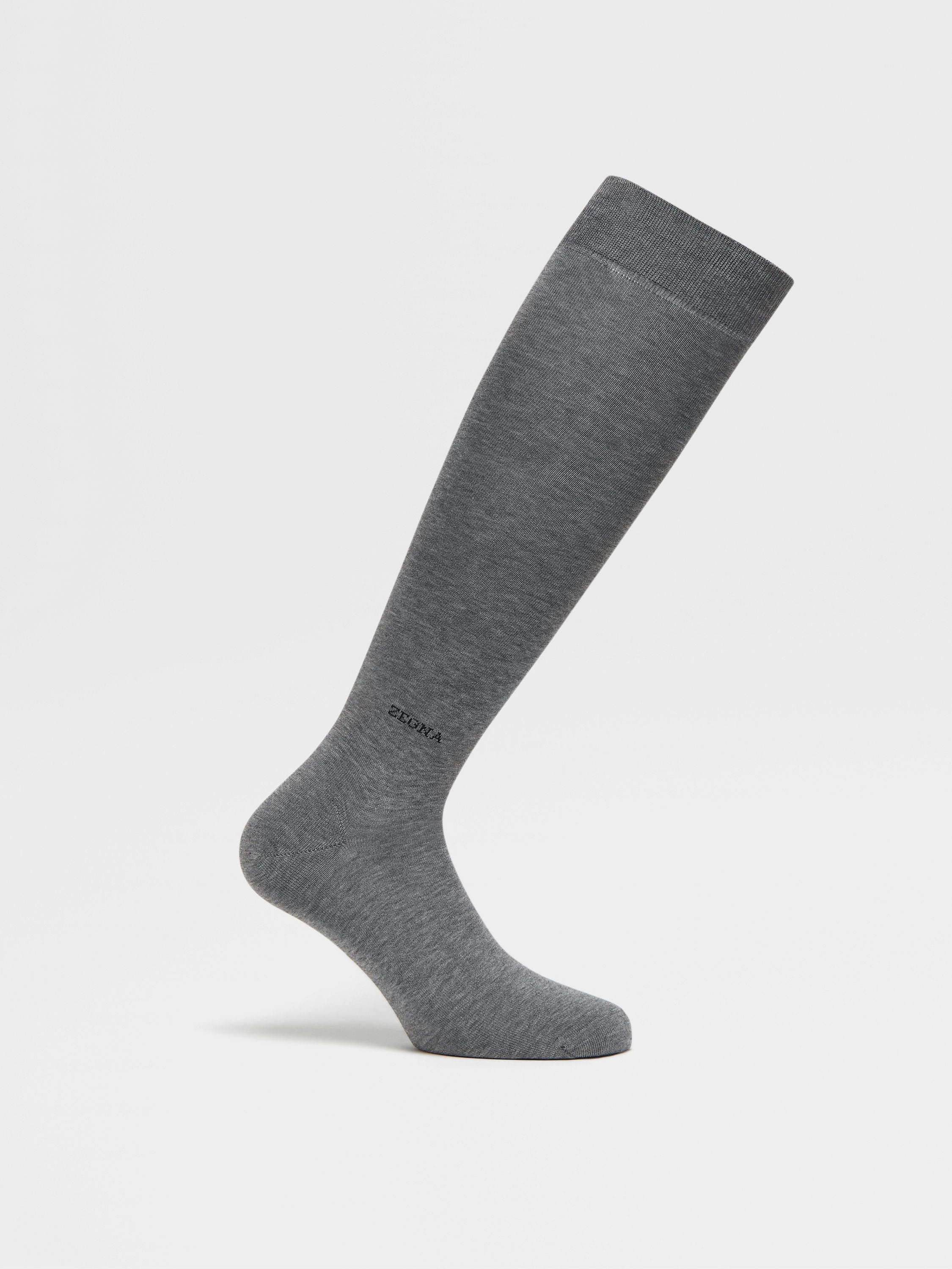 GREY COTTON BLEND SOCKS - 3