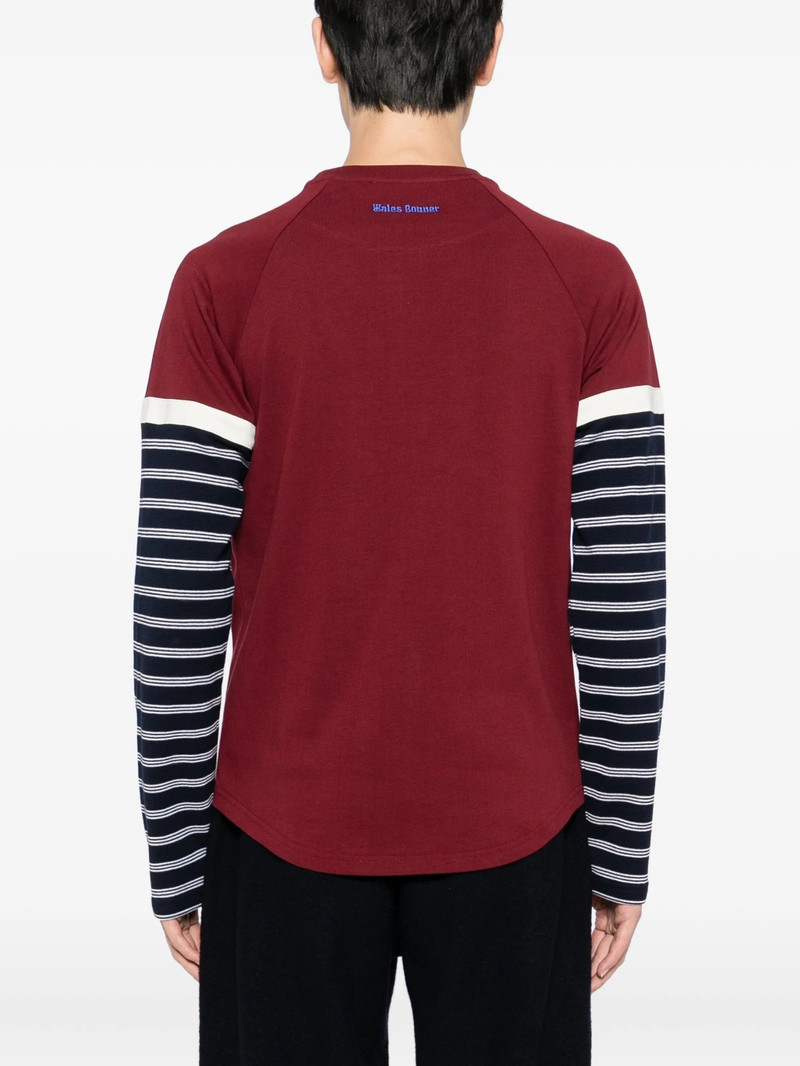WALES BONNER Wales Bonner Stripe-panel T-shirt outlook