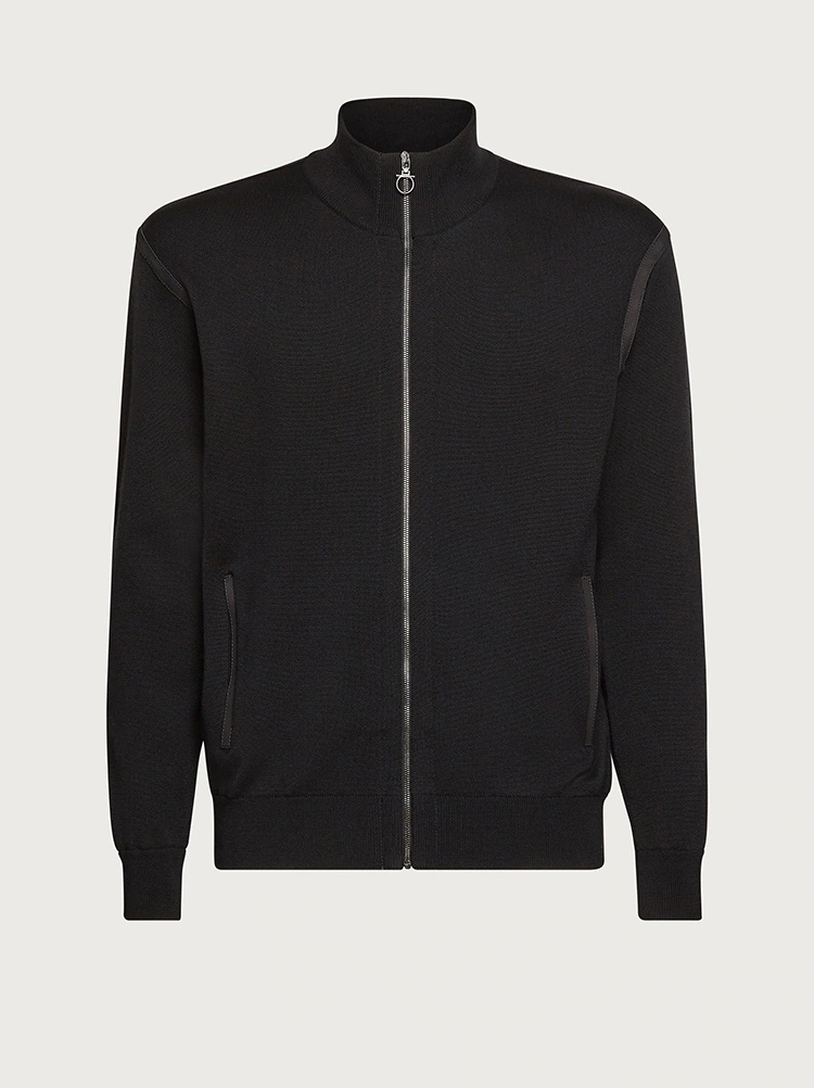 WOOL CARDIGAN WITH NUBUCK DETAILS - 3