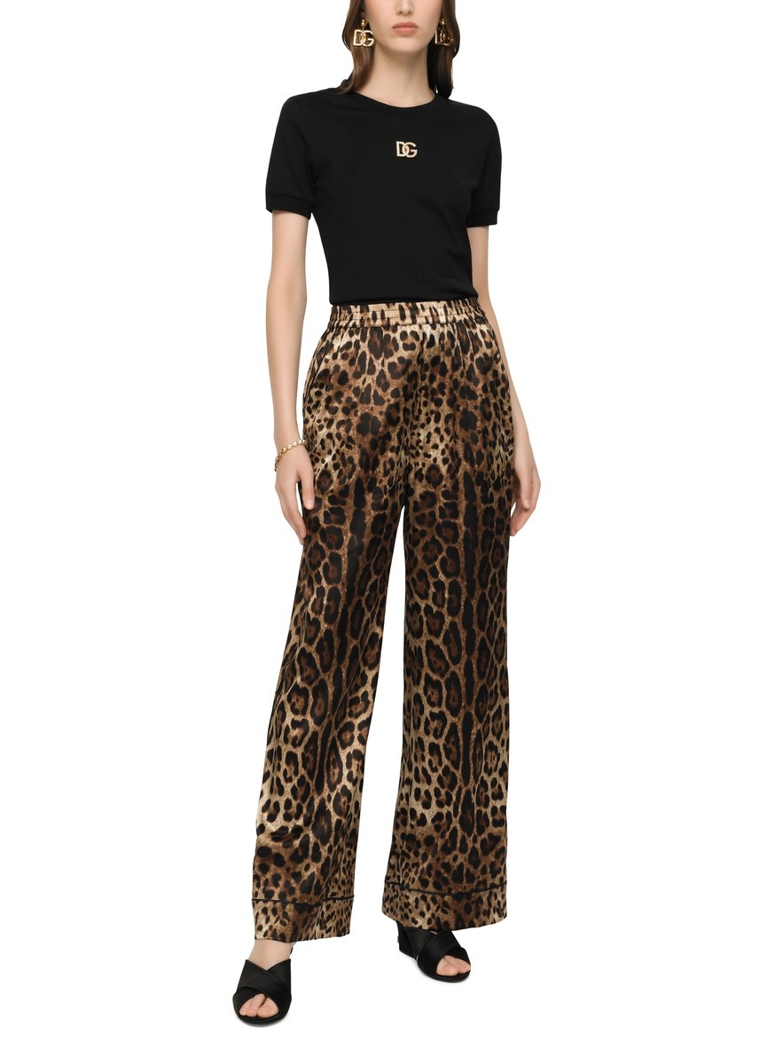 Leopard-print satin pajama pants - 2