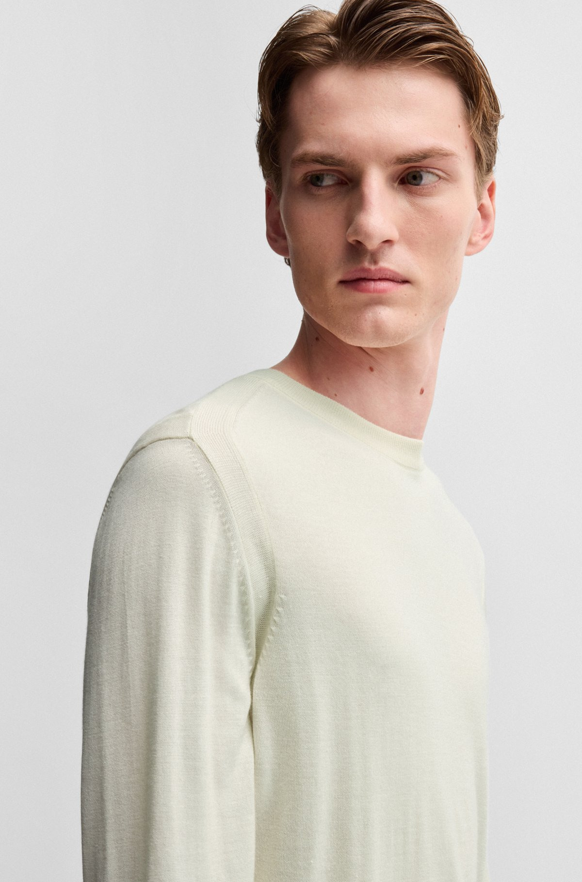 REGULAR-FIT SWEATER IN WOOL, SILK AND CASHMERE - 3