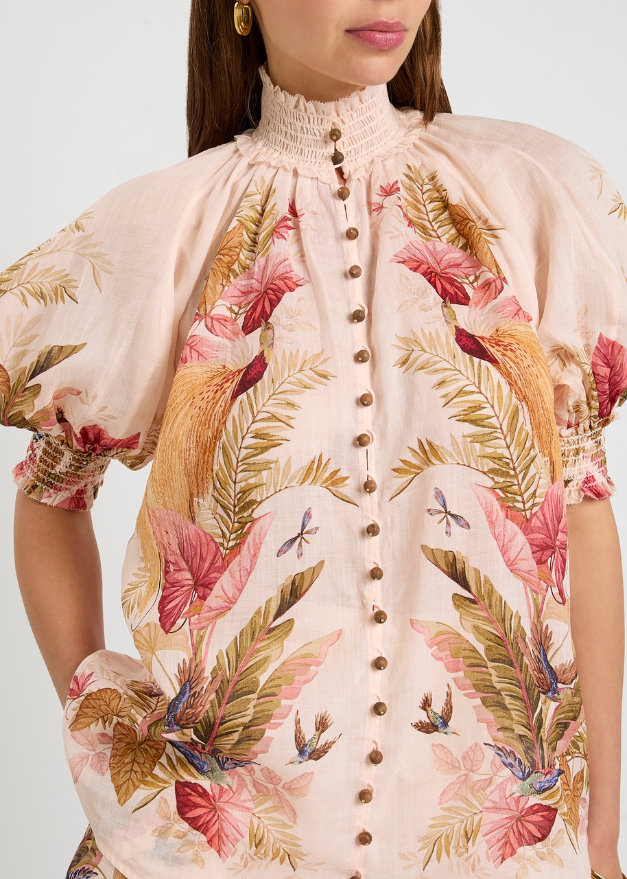 Zimmermann Ascension Billow Floral-printed Ramie Blouse - 5