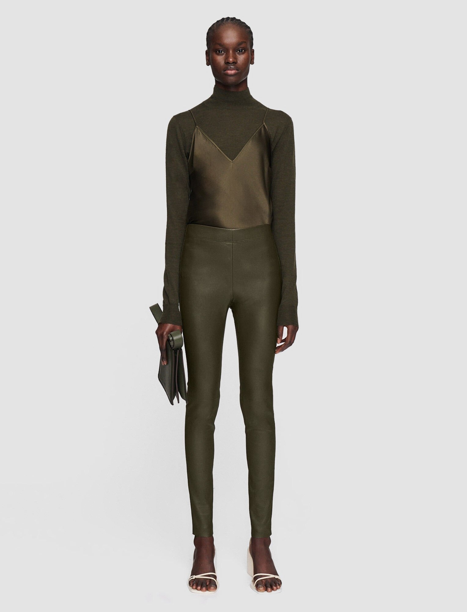 Leather Stretch Leggings - 2