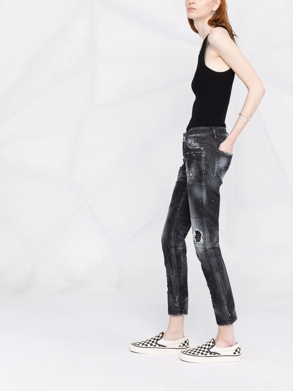 distressed denim jeans - 6