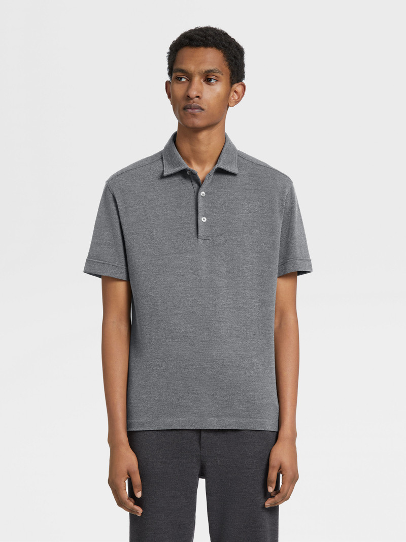 ZEGNA GREY MÉLANGE 12MILMIL12 WOOL POLO SHIRT outlook