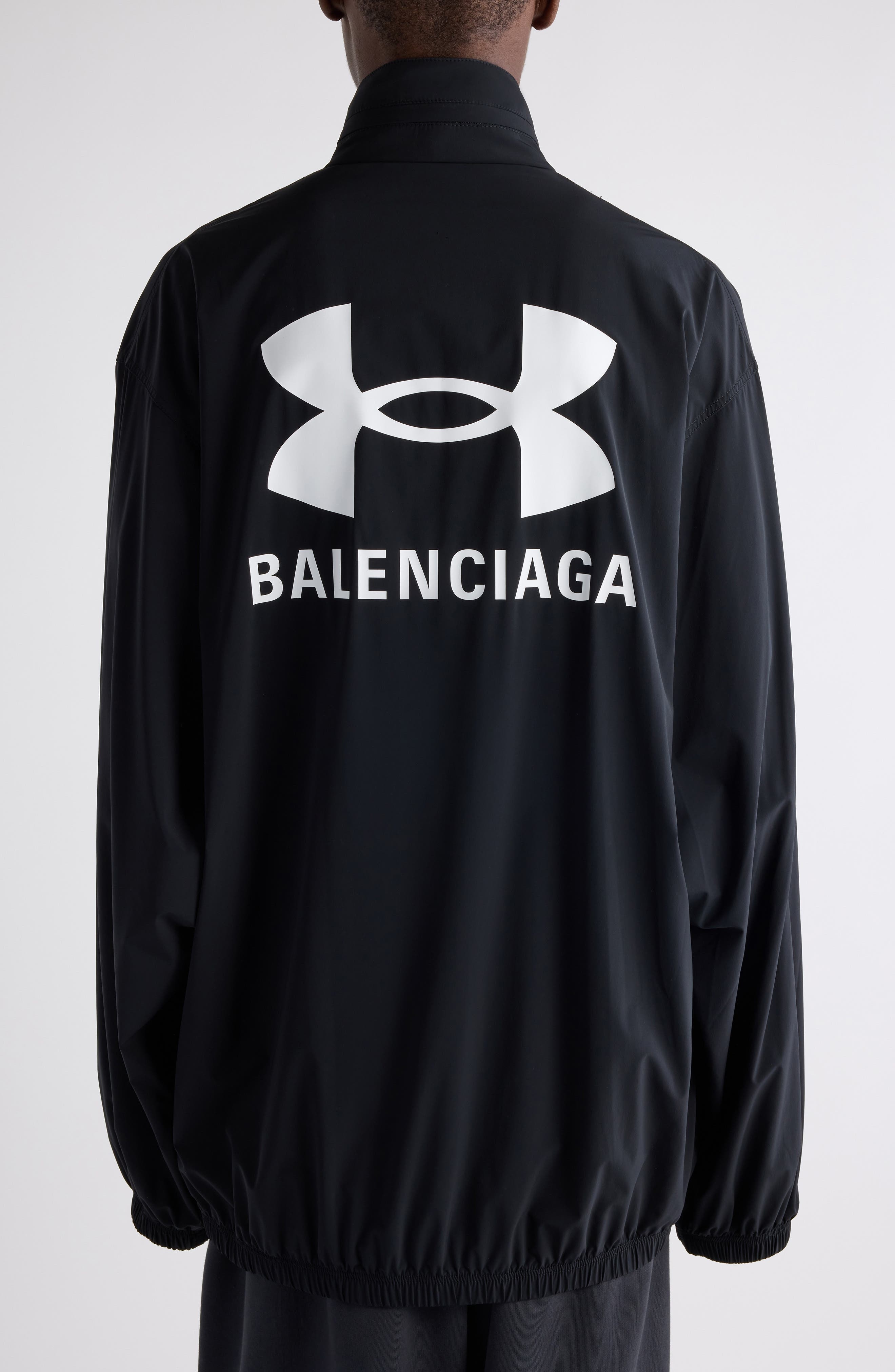Balenciaga x Under Armour® Oversize Logo Windbreaker in Black at Nordstrom - 3