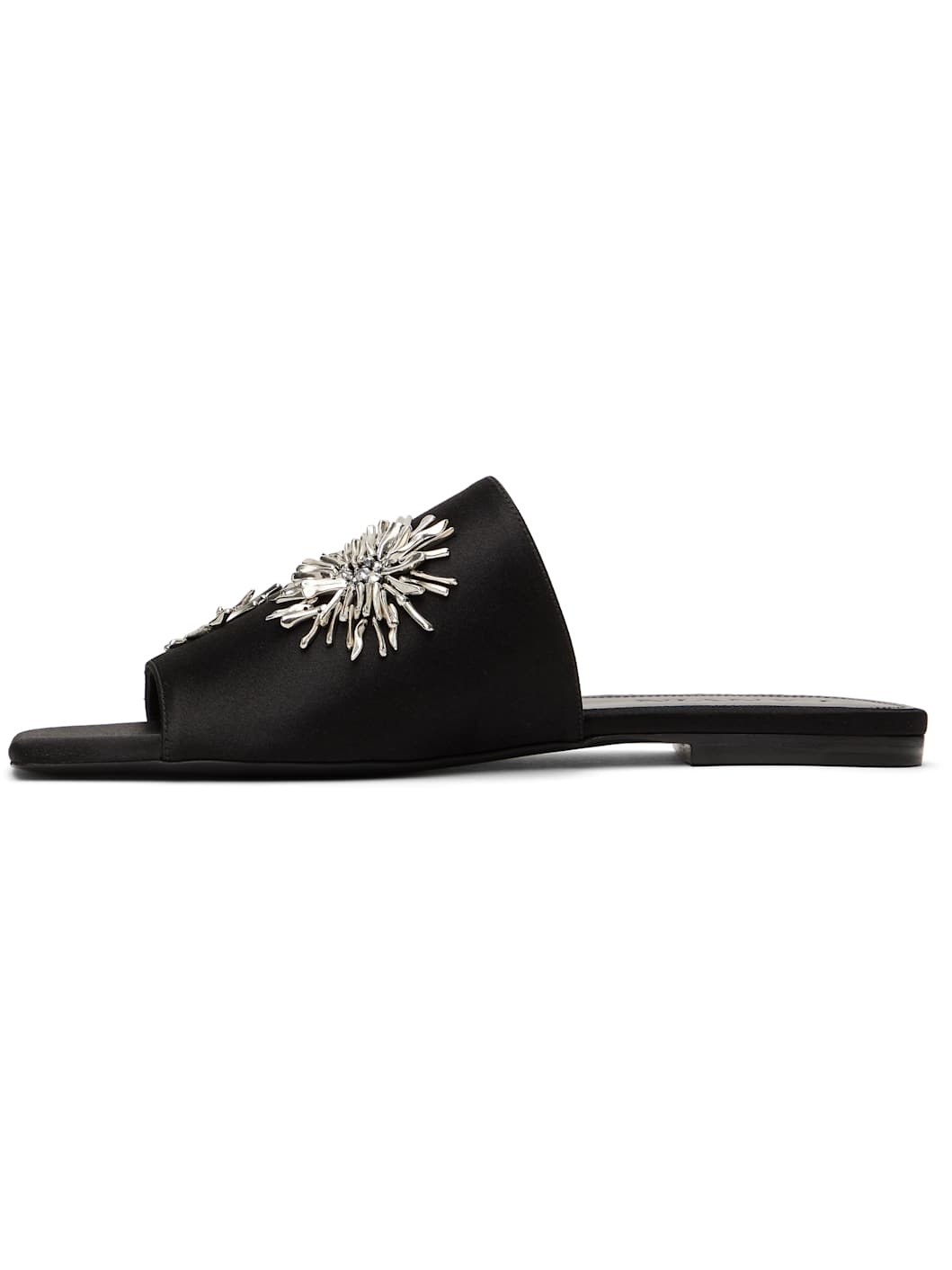 Black Satin Sandals - 3