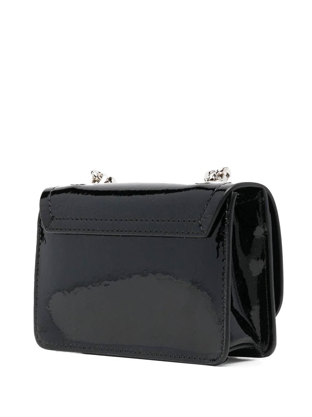 patent-leather logo-letter bag - 3