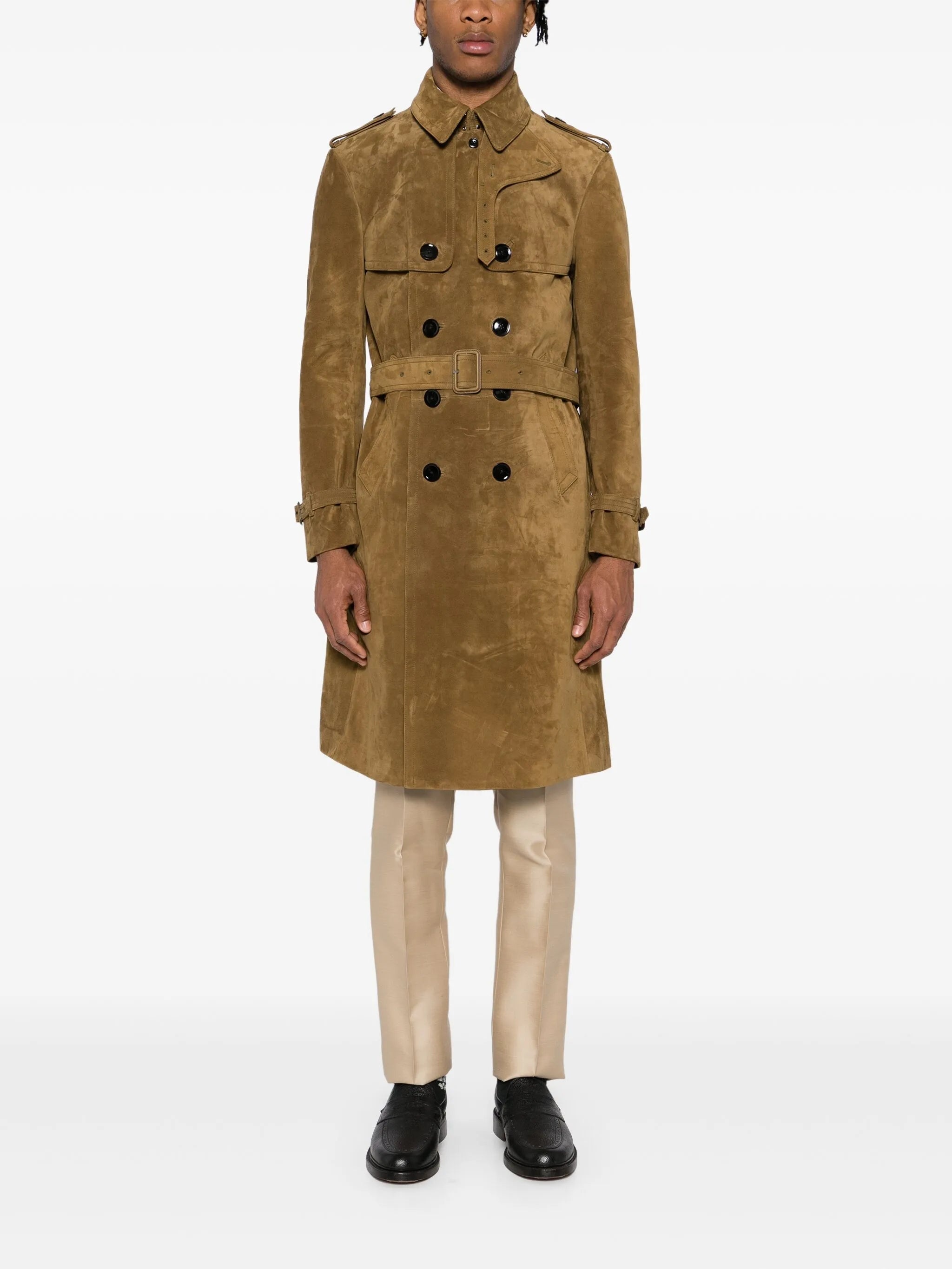 Buttery Suede Trench Coat - 2