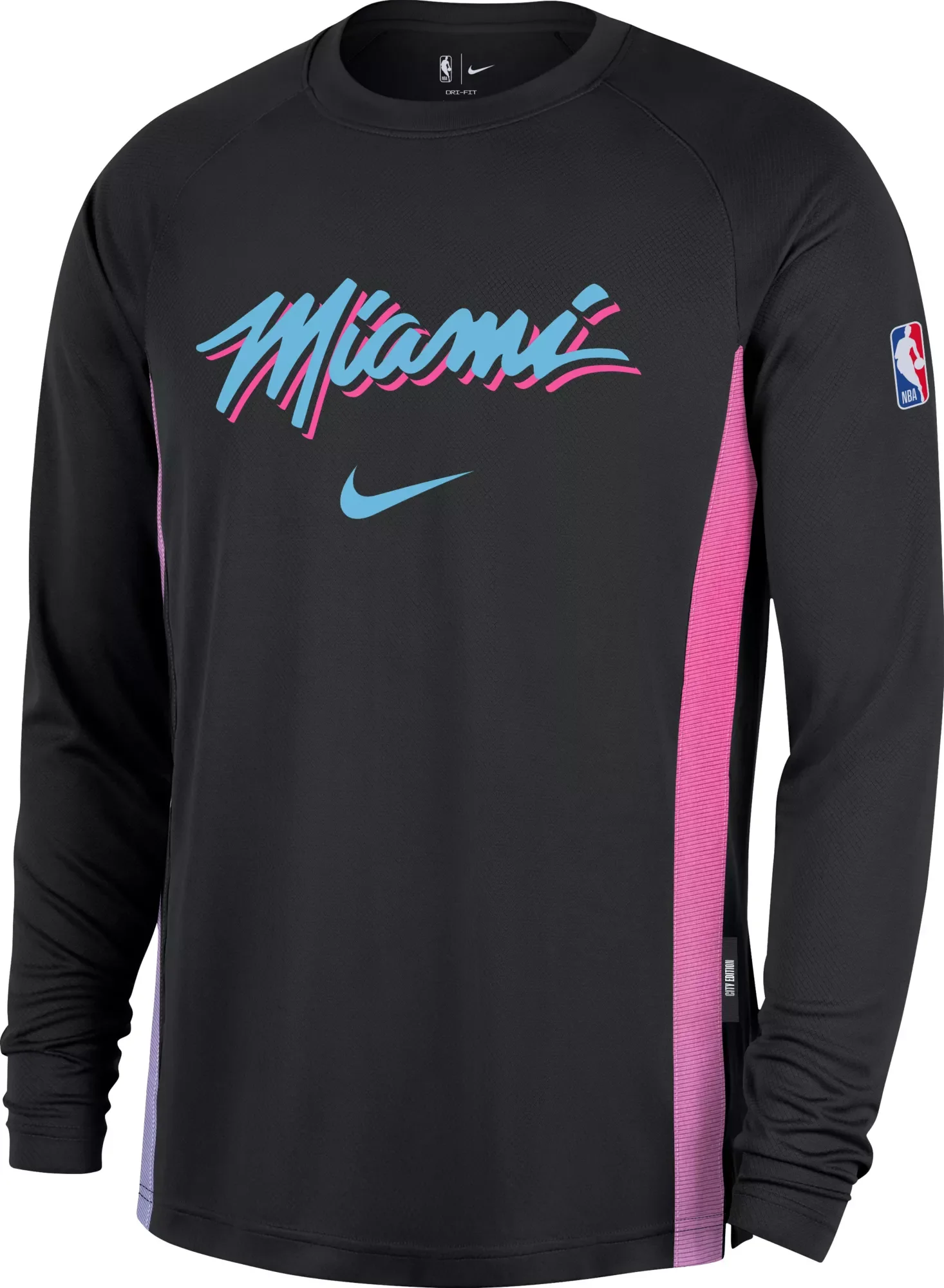 Nike Adult 2025-26 City Edition Miami Heat On Court Pregame Long Sleeve Shirt - 1