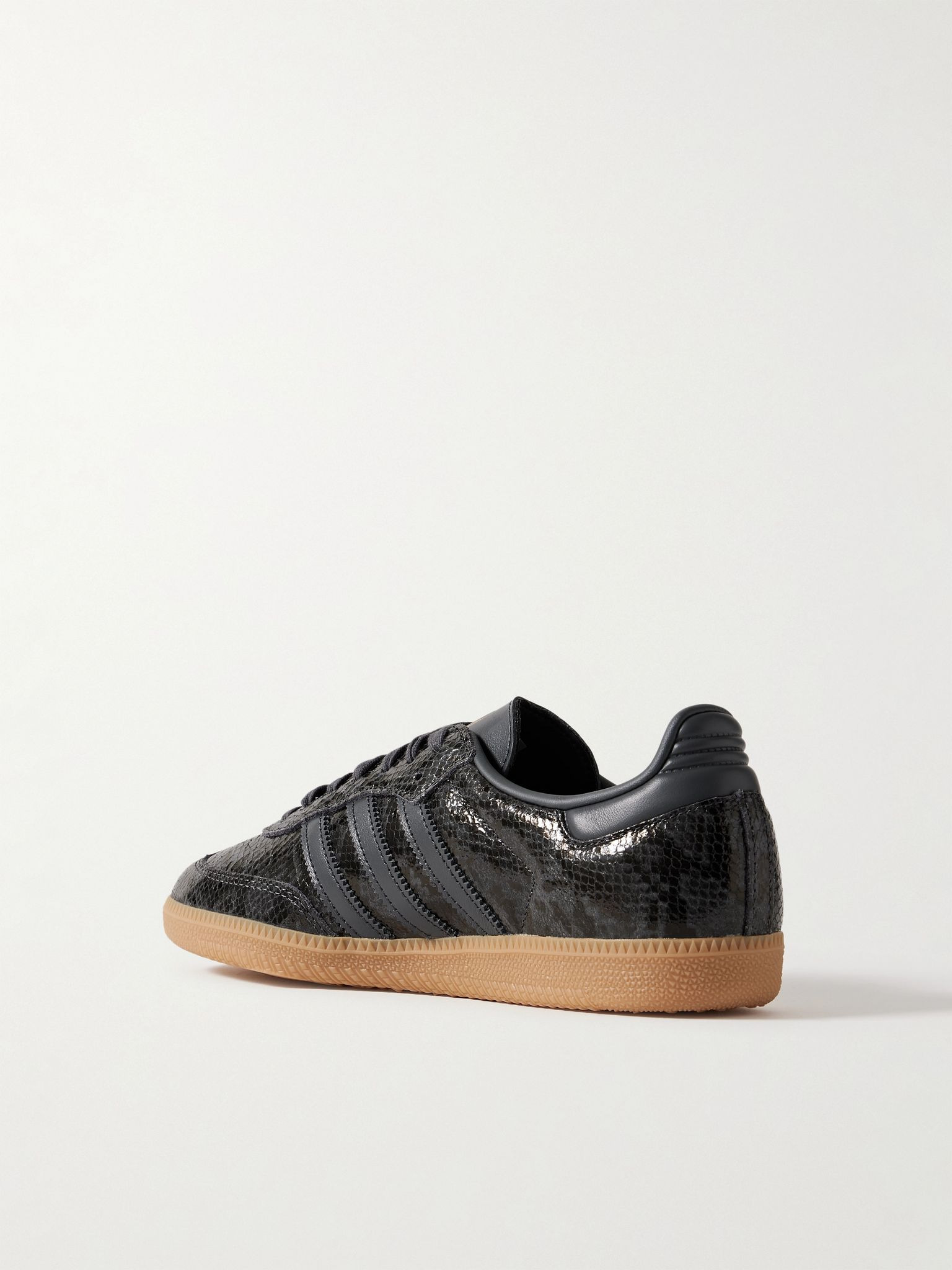 Samba OG Snake-Effect Leather Sneakers Black - 4