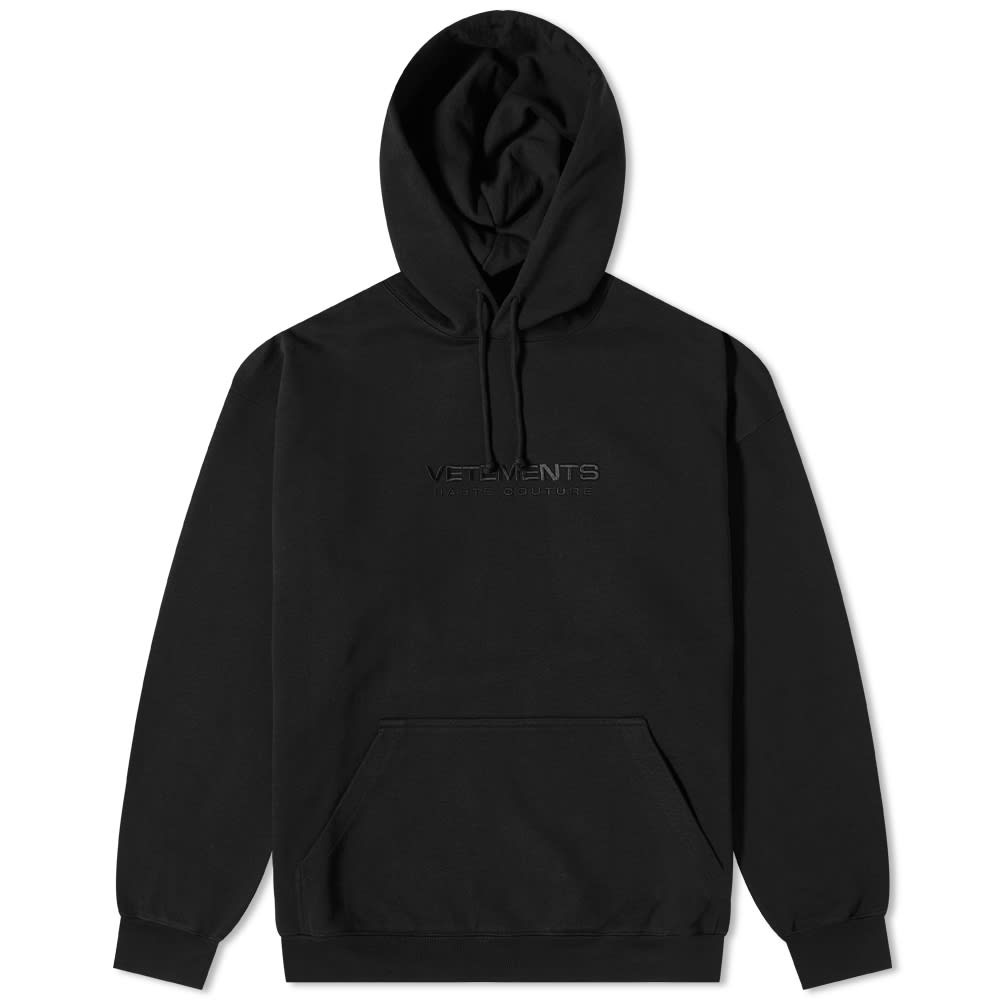 VETEMENTS All Black Logo Haute Couture Hoody - 1