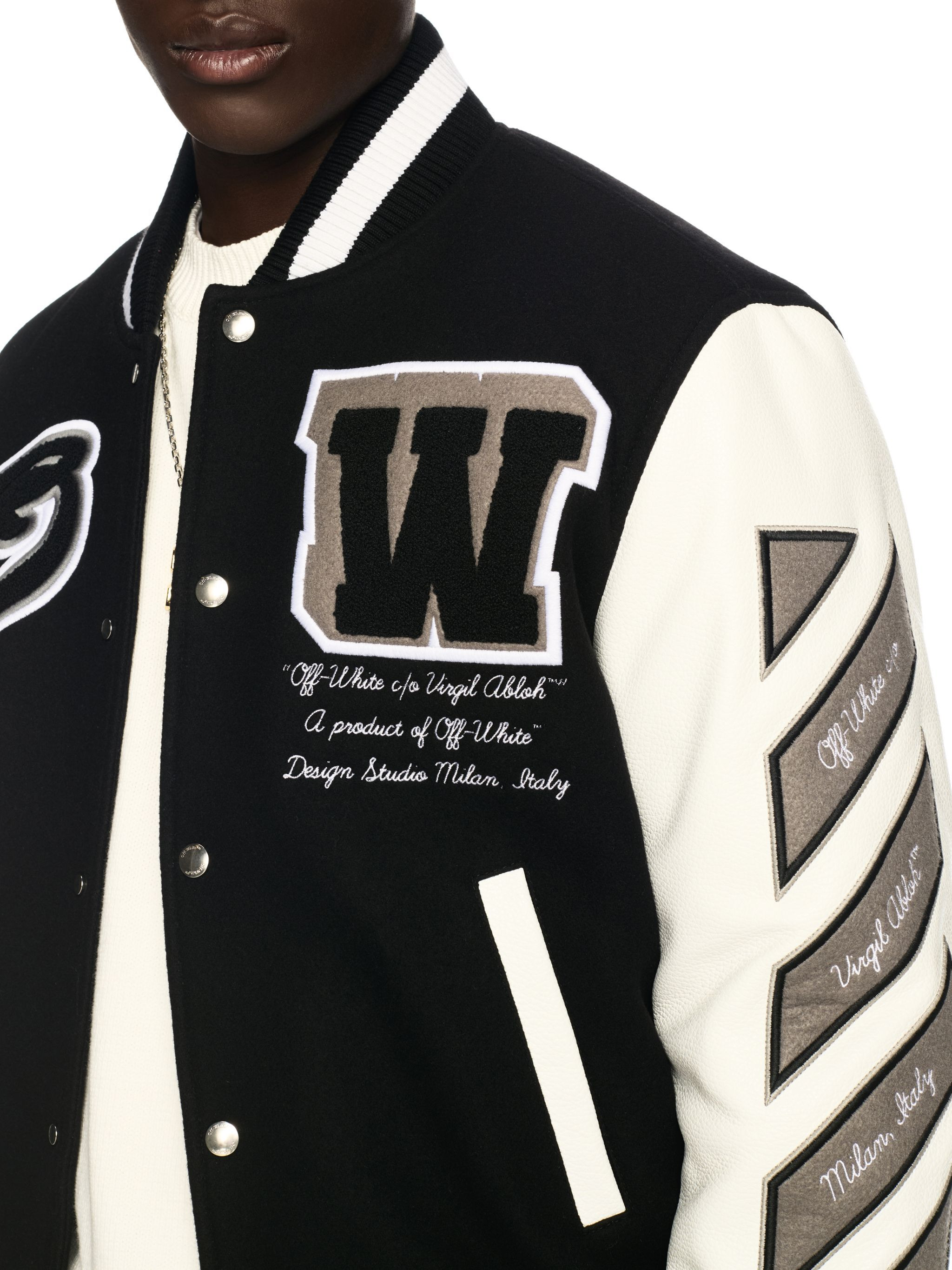 Leather/wool Varsity Jacket - 5