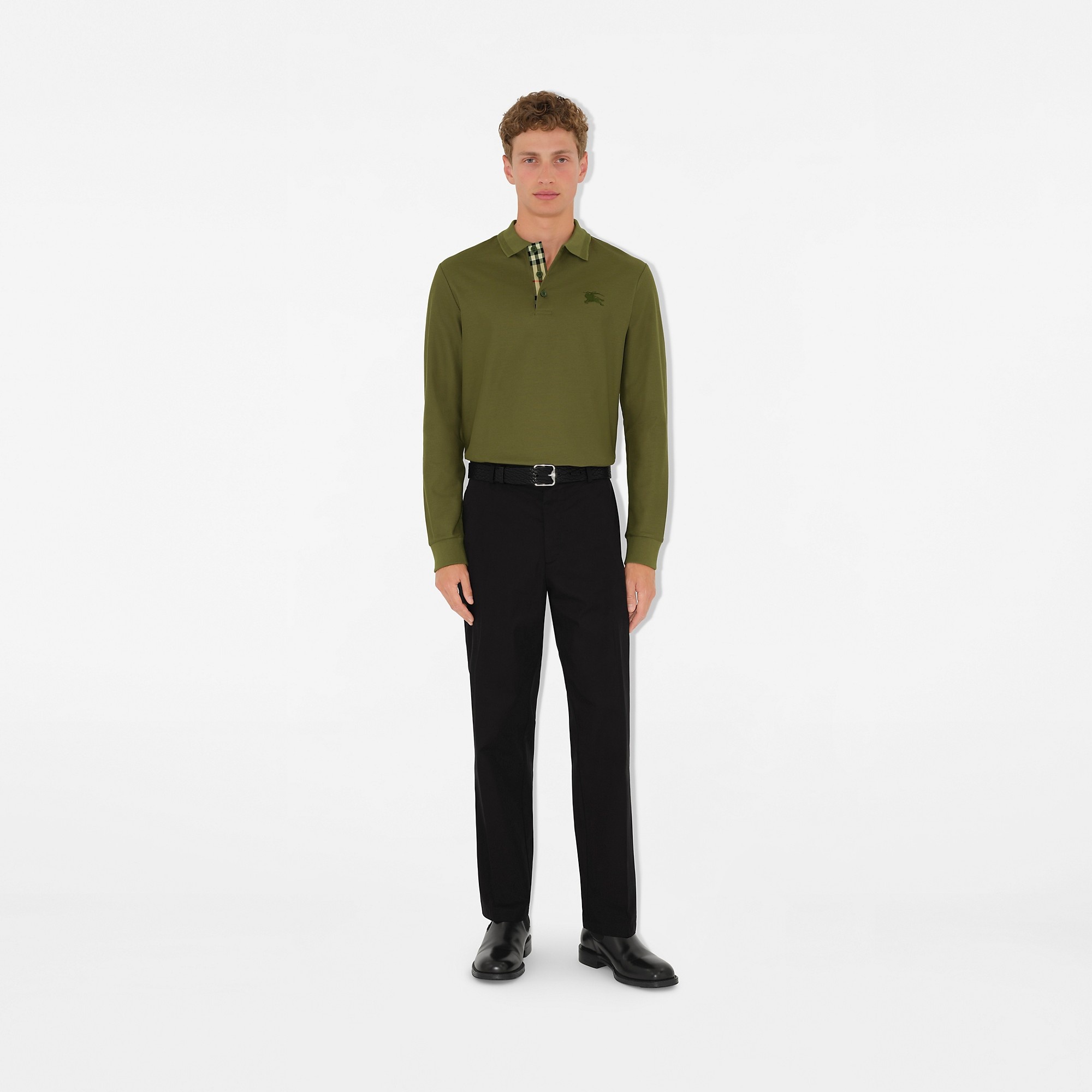 Long-sleeve Cotton Polo Shirt - 2