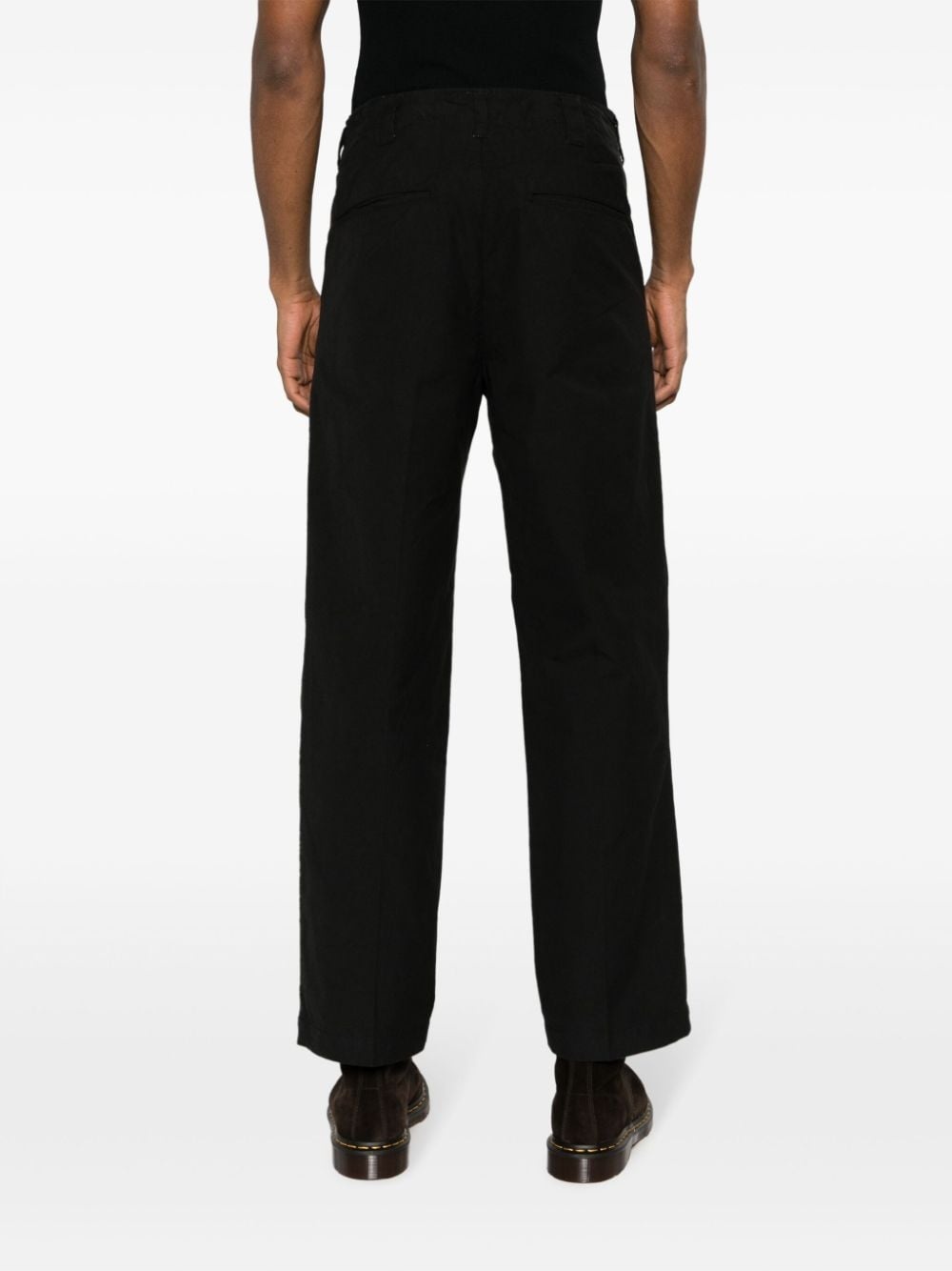 button-fastening cotton chinos - 4