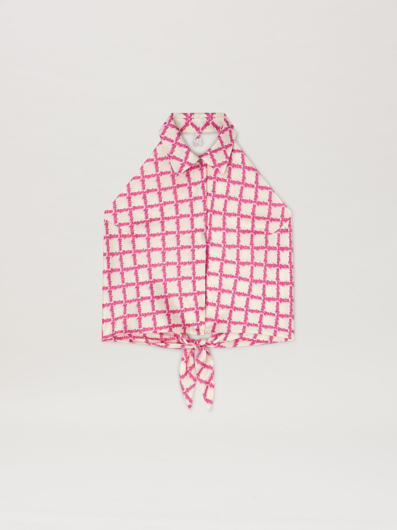 Net logo open back shirt 1