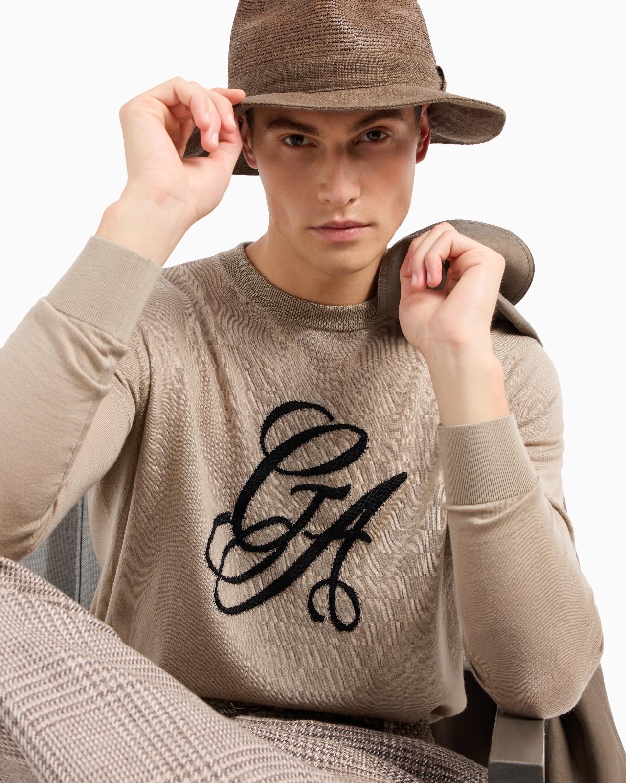 VIRGIN-WOOL, CREW-NECK JUMPER WITH LOGO - 6