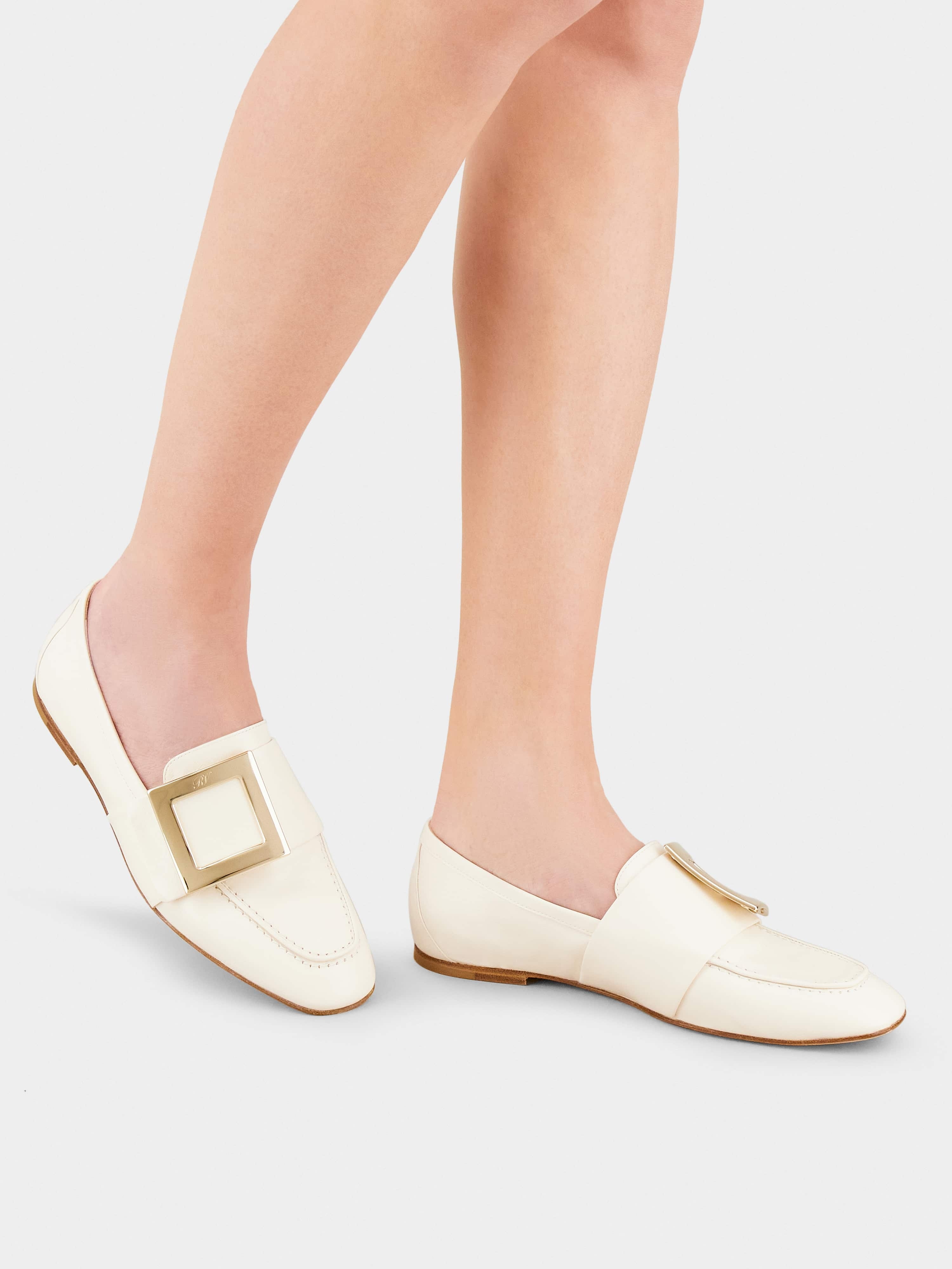 Soft Metal Buckle Loafers in Leather - 8