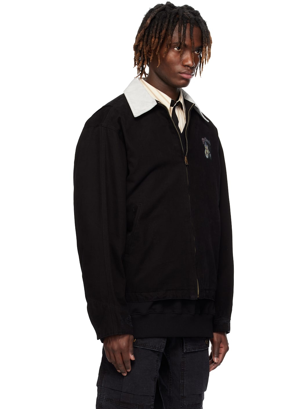 Black Punk Teddy Work Jacket - 2