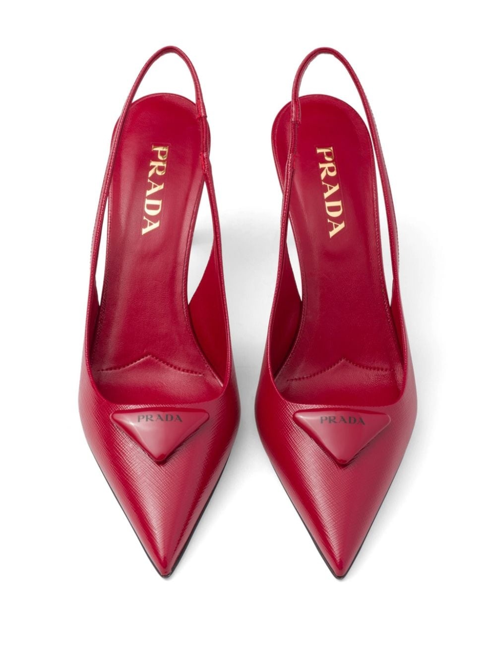 triangle-logo leather slingback pumps - 5