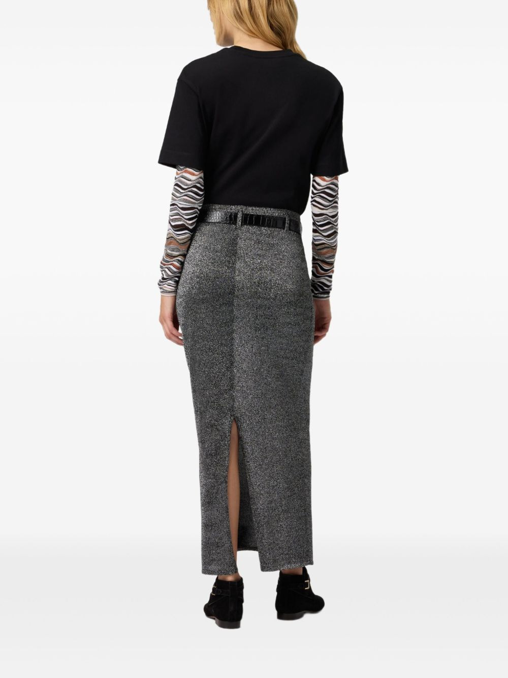 metallic knit skirt - 3