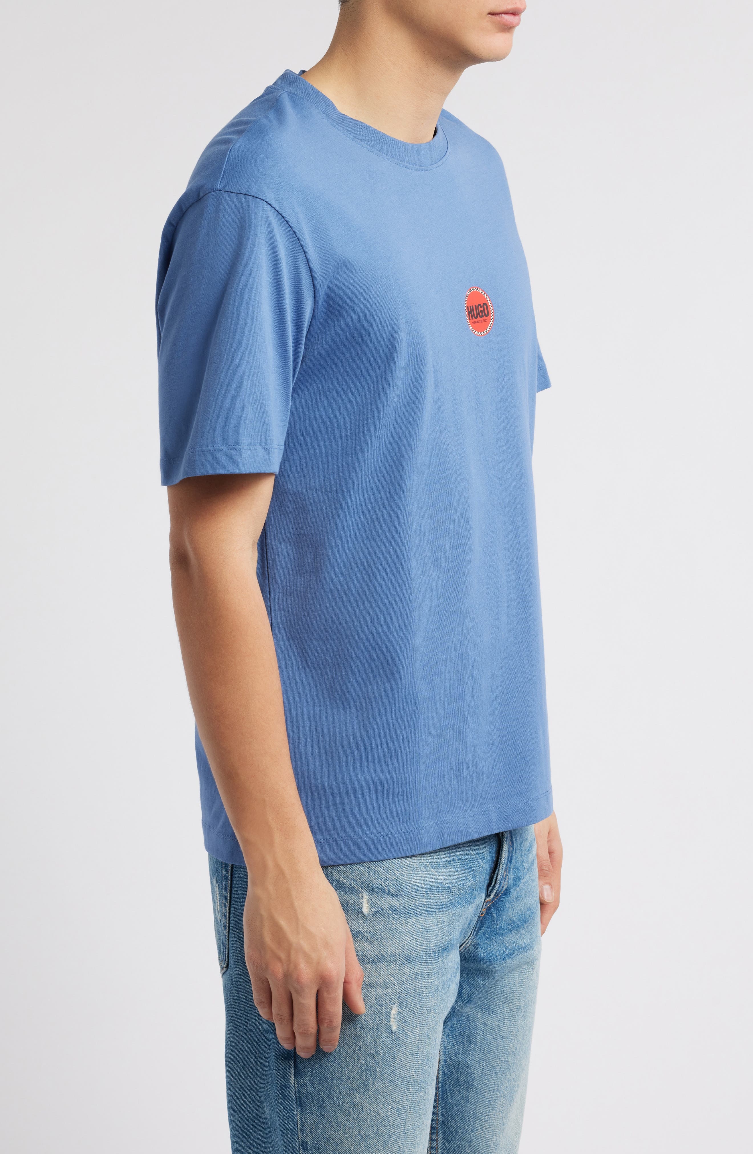 HUGO Derdcho Graphic T-Shirt in Open Blue at Nordstrom - 3