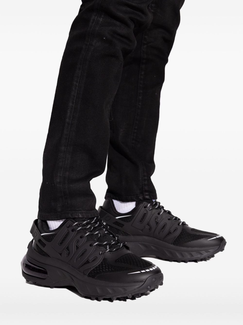 lace-up panelled low-top sneakers - 5