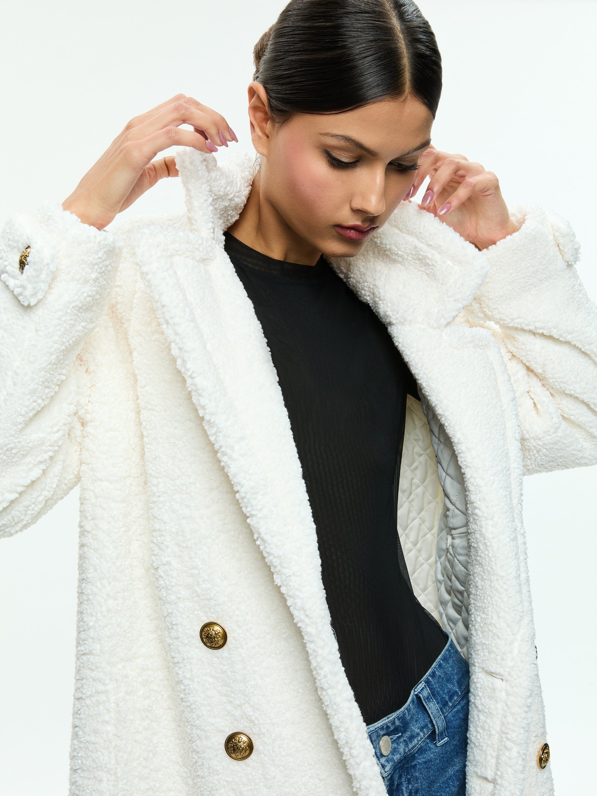 TOWNES DOUBLE BREASTED TEDDY PEACOAT - 5