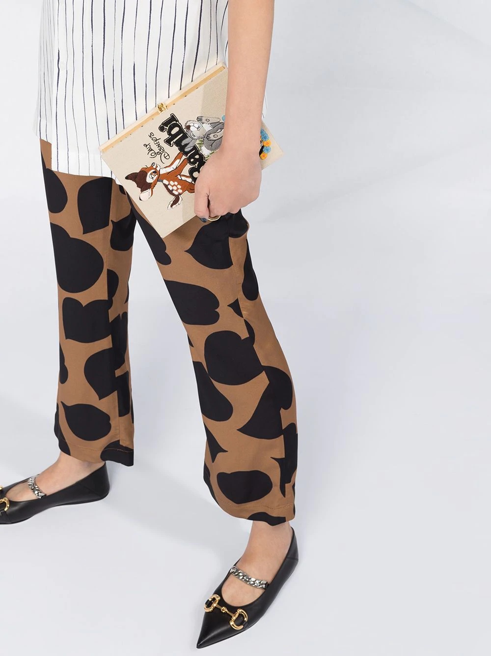 printed flared trousers - 3