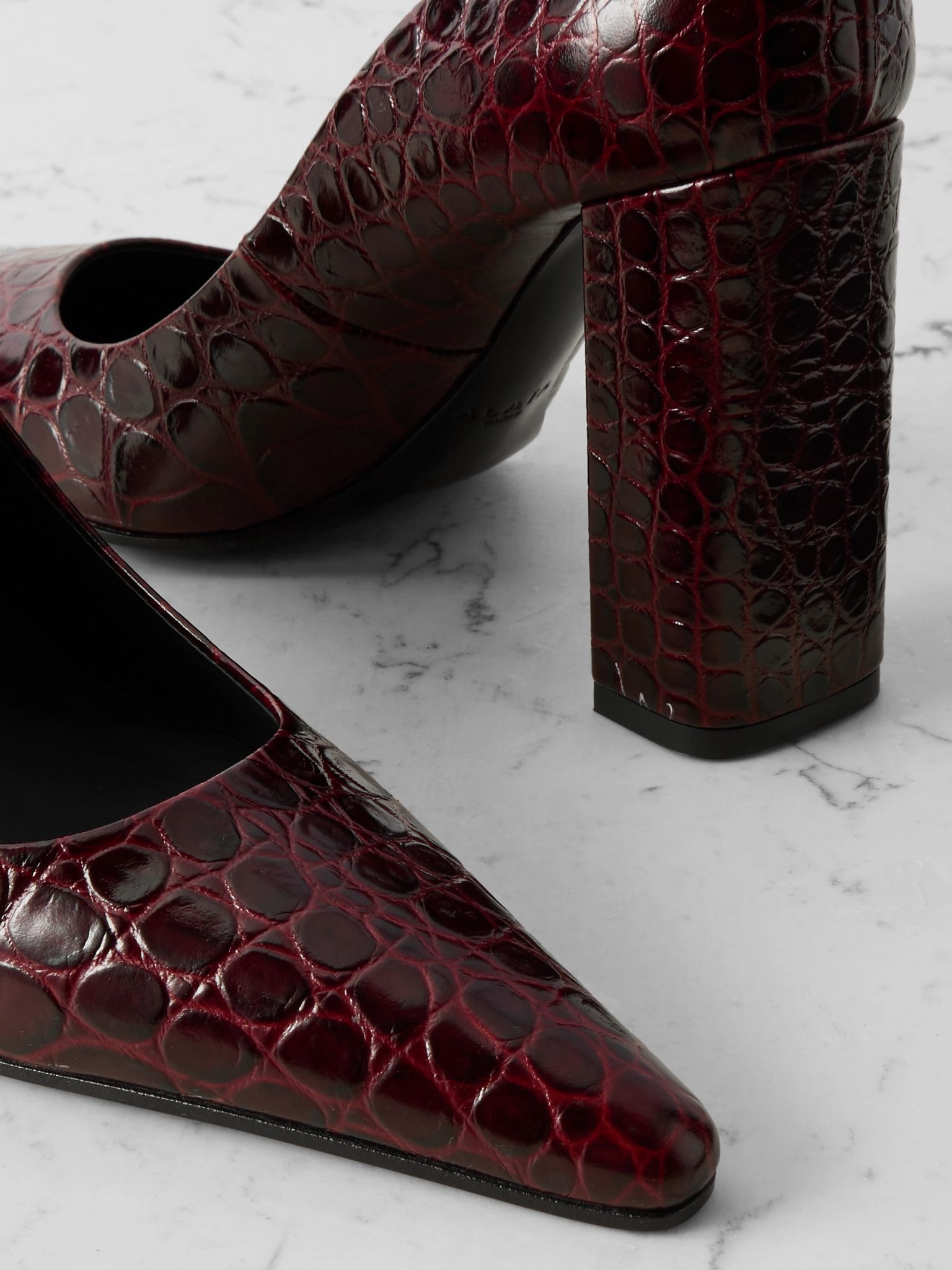 90 croc-effect leather pumps Snake print - 4