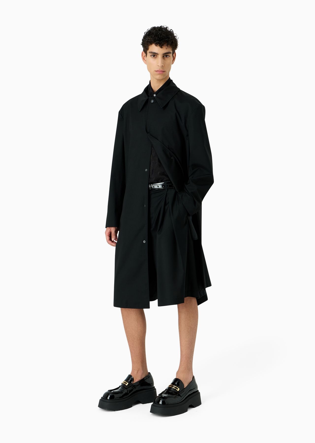 ASV water-repellent and wind-proof trench coat in sustainable virgin-wool technical fabric - 2