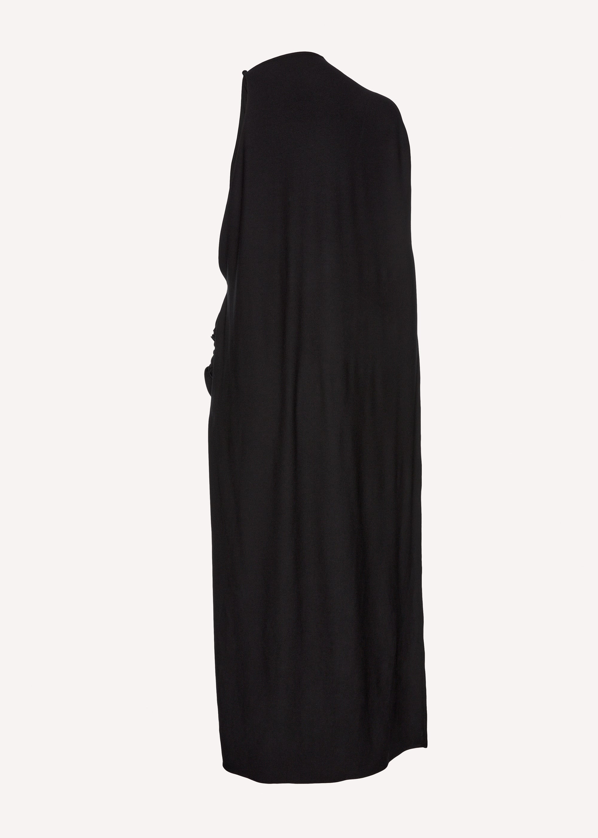 One-shoulder cape maxi dress in black - 2