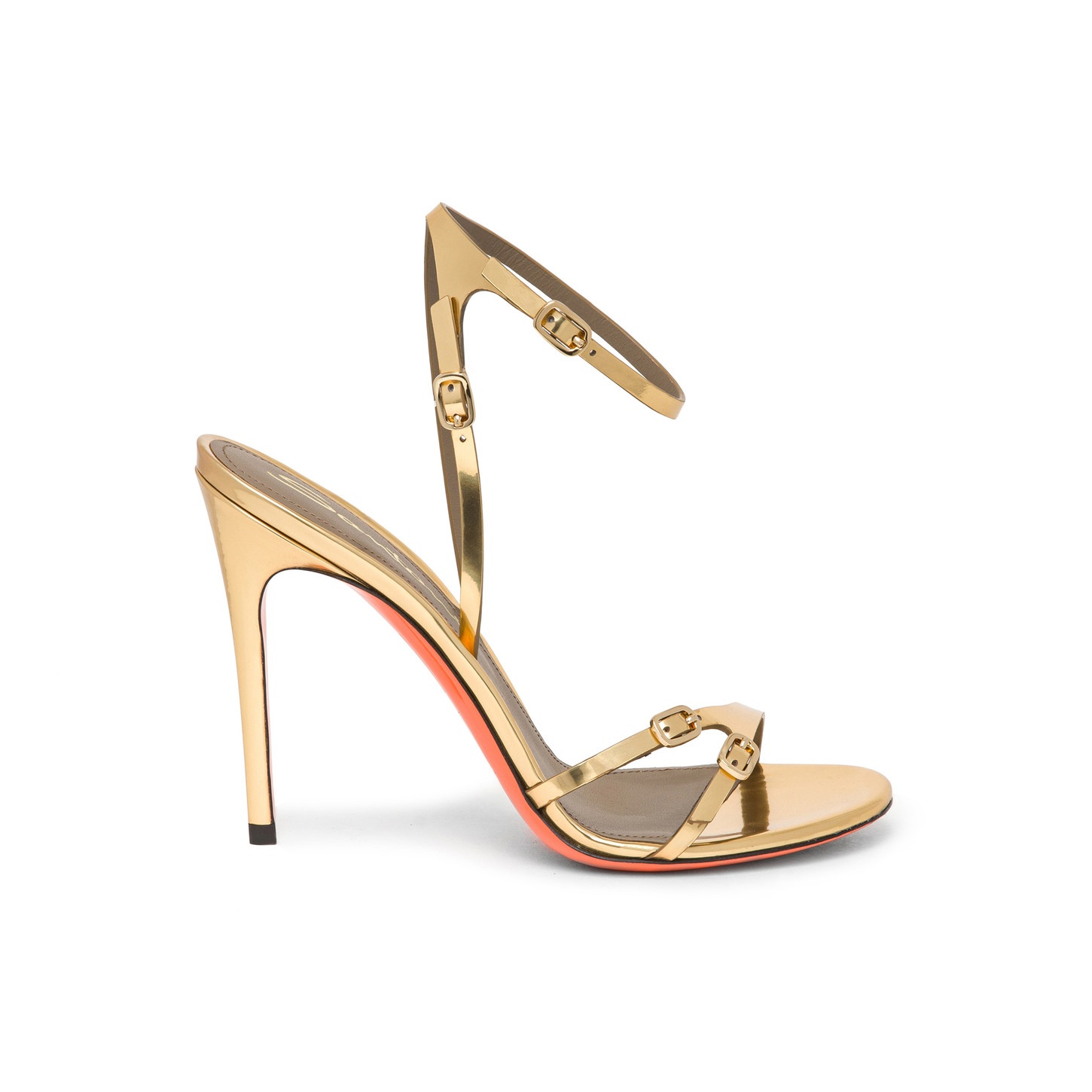 Women’s mirrored gold high-heel sandal - 1