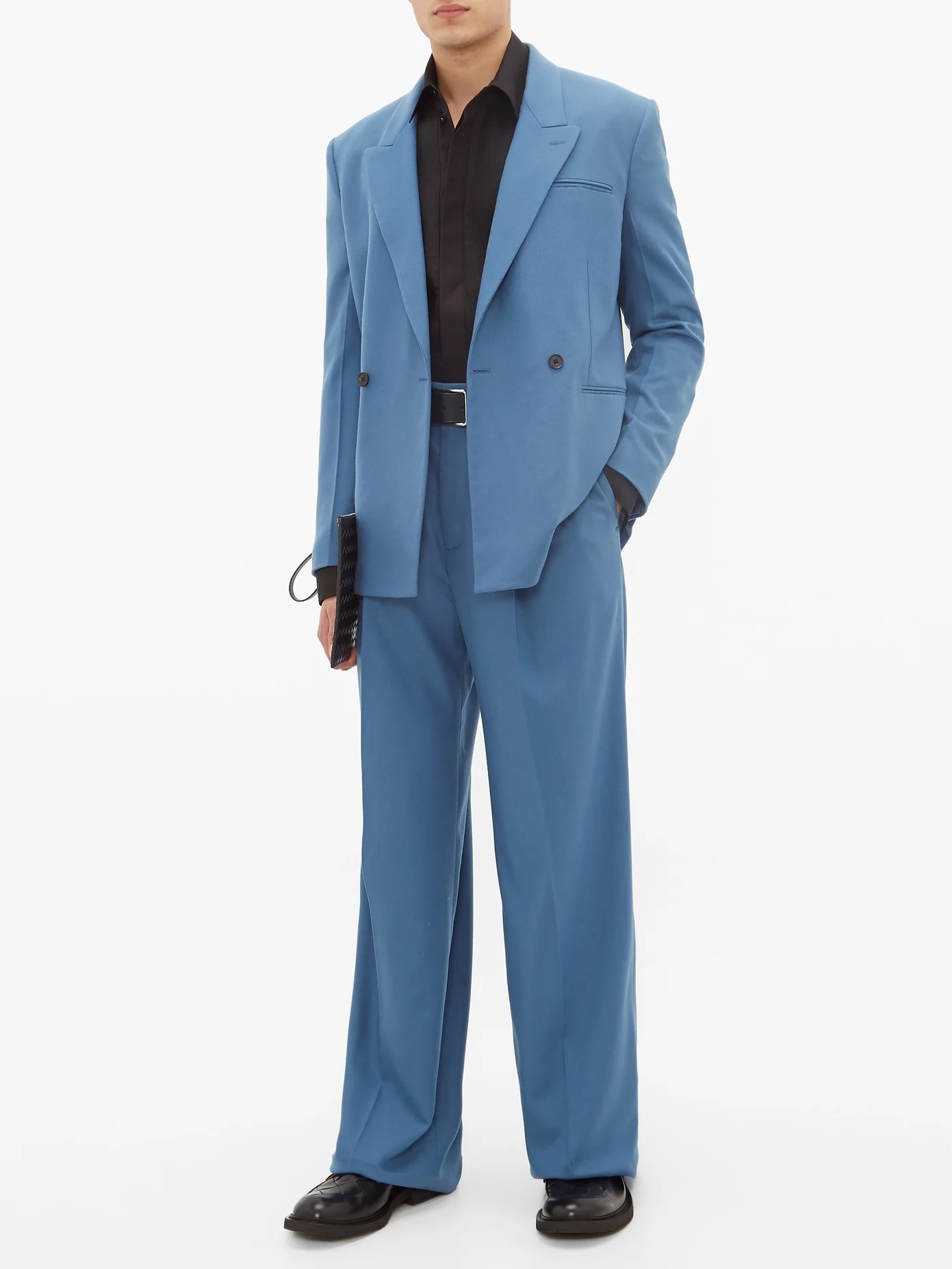 Double-breasted cashmere-blend suit jacket - 2