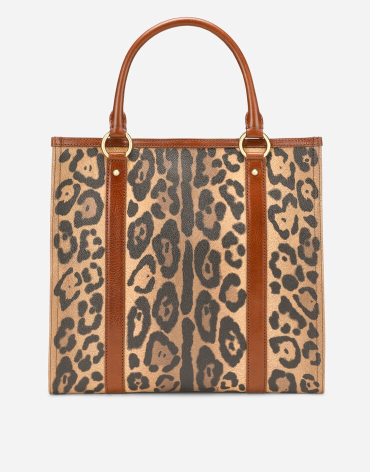 Leopard-print Crespo shopper with branded plate - 4