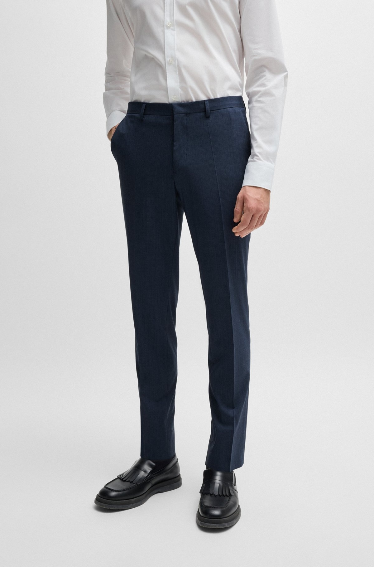 EXTRA-SLIM-FIT TROUSERS IN HOUNDSTOOTH STRETCH CLOTH - 2
